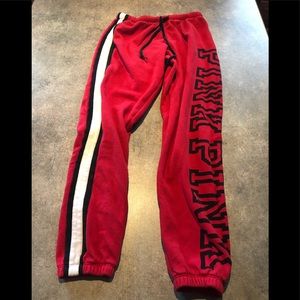 PINK Red Jogger Style Sweats
